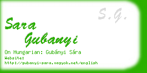 sara gubanyi business card